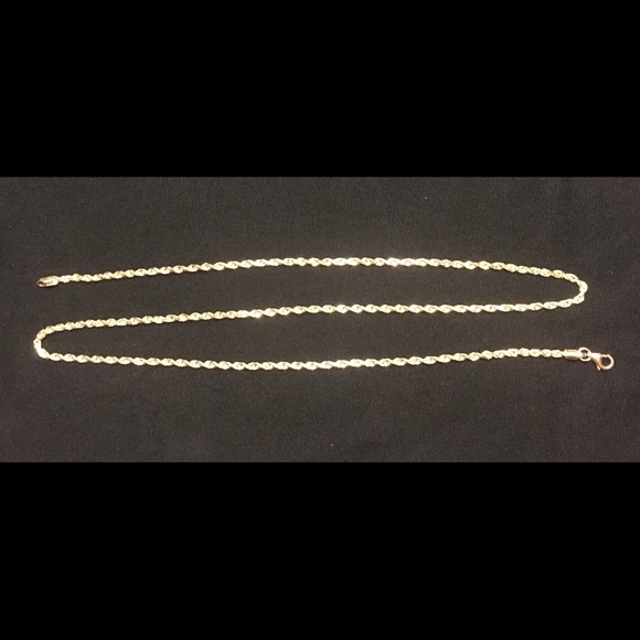 Real Gold Chain Solid 14k Gold Rope Chain 20in 2mm - Picture 3 of 4